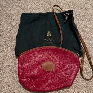 Scuola del Cuoio Red Leather Crossbody Bag with dust bag NEW